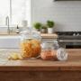 SET DE TARROS DE VIDRIO MARTHA STEWART 2 PIEZAS CON TAPA, CAPACIDADES 2 L Y 946 ML, COLOR TRANSPARENTE, IDEALES PARA ALMACENAMIENTO DE ALIMENTOS