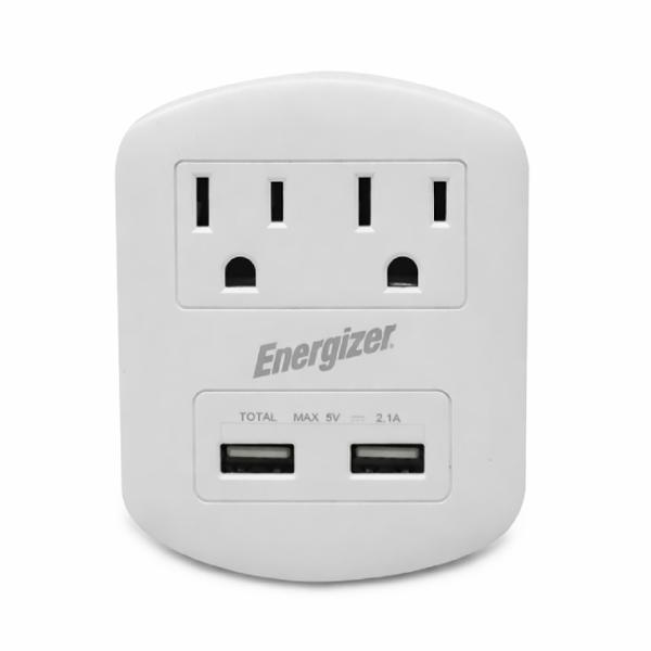 MULTICONTACTO ENERGIZER CON 2 SALIDAS USB Y 2 ENCHUFES