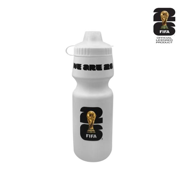 BOTELLA DEPORTIVA EXPRIMIBLE BLANCA CON LICENCIA OFICIAL DE LA COPA MUNDIAL DE LA FIFA 2026