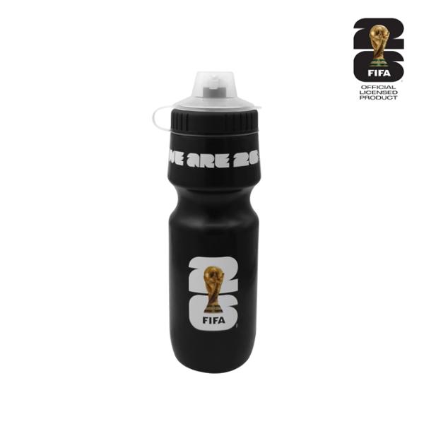 BOTELLA DEPORTIVA EXPRIMIBLE NEGRA CON LICENCIA OFICIAL DE LA COPA MUNDIAL DE LA FIFA 2026
