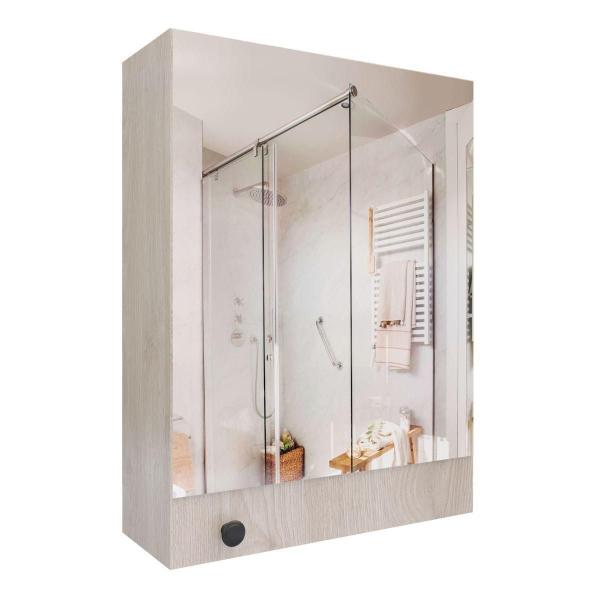 BOTIQUÍN DE BAÑO CON ESPEJO MADERKIT COLOR CENIZA