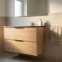 MUEBLE PARA BAÑO FLOTANTE DIJON 32" MIEL AGLOMERADO CON LAVABO