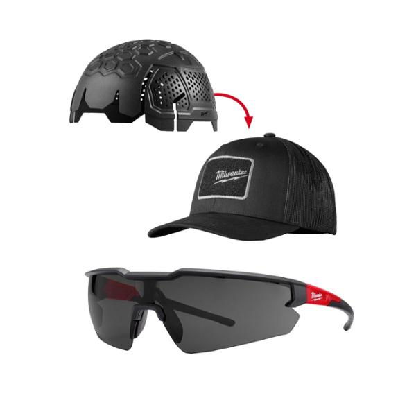 COMBO DE GORRA CON PROTECCIÓN Y LENTES ANTI-RAYADURAS OSCUROS