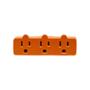 ADAPTADOR DE 3 SALIDAS 125V DE PLÁSTICO DE ALTA RESISTENCIA NARANJA