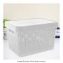 CAJA ORGANIZADORA SÓLIDA 17 L PLÁSTICO TAPA BLANCA APILABLE
