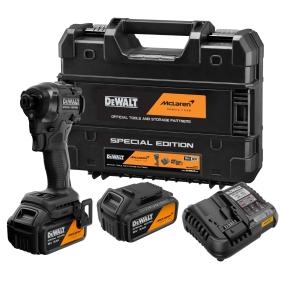 KIT MCLAREN ATORNILLADOR DE IMPACTO CON 2 BATERÍAS Y CARGADOR Y CAJA TSTACK