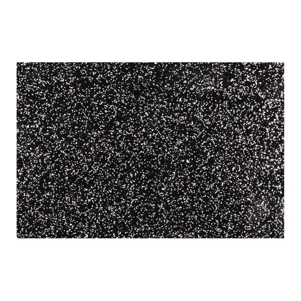 LÁMINA DE ACRÍLICO GLITTER NEGRO .60X.40
