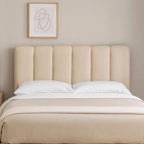 CABECERA QUEEN SIZE DICASA KAMI CREMA + BASE CAMA SLIM