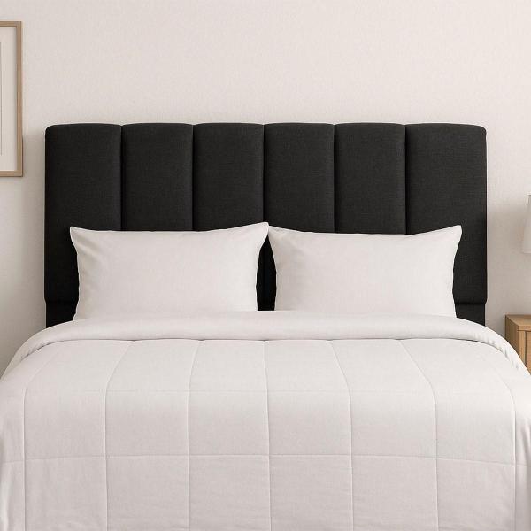 CABECERA KING SIZE DICASA KAMI NEGRO + BASE CAMA SLIM