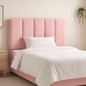 CABECERA QUEEN SIZE DICASA KAMI ROSA + BASE CAMA SLIM