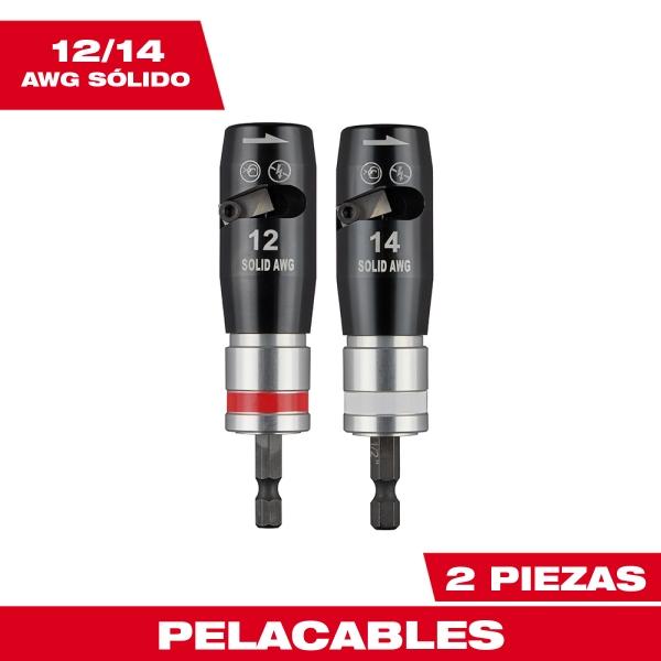 KIT DE 2 PELACABLES PARA CABLE SÓLIDO DE CALIBRE 12 Y 14 AWG