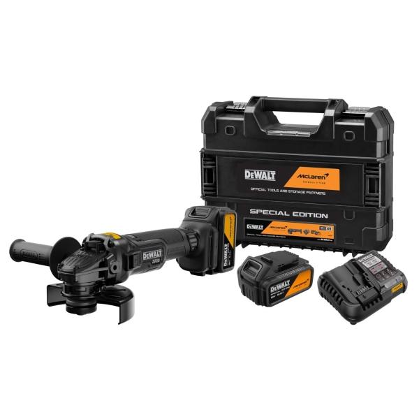 KIT MCLAREN ESMERILADORA ANGULAR 4 1/2", 2 BATERÍAS, CARGADOR Y CAJA TSTACK