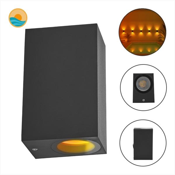 LÁMPARA LED DE MURO EXTERIOR NEGRO DTW 1800K A 3000K IP65