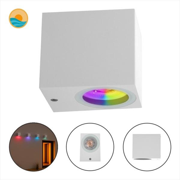 LÁMPARA LED RGB DE MURO EXTERIOR BLANCA 5W IP65 COSTA LINE