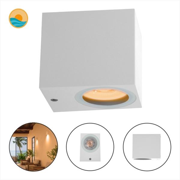 LÁMPARA LED DE MURO EXTERIOR BLANCO 6W LUZ CÁLIDA 2400K IP65