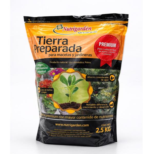 TIERRA PREPARADA DE MEZCLA ORGÁNICA ENRIQUECIDA CON NUTRIENTES PARA MACETAS