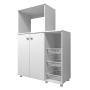 Mueble Cocina Madik puertas y estantes laterales blanco