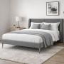 CABECERA QUEEN SIZE DICASA MILAN GRIS OSCURO + BASE SLIM