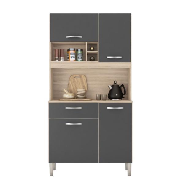 Mueble Para Cocina Madik Compacta Color Grafito/café