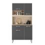 Mueble Para Cocina Madik Compacta Color Grafito/café