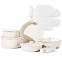 Batería de Cocina Brandtrendy 15 Piezas con Ollas y Sartenes Antiadherentesy Mangosdesmontables