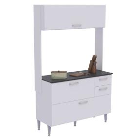 Mueble Cocina/Despensa Madik blanco con Alacena y Cajones