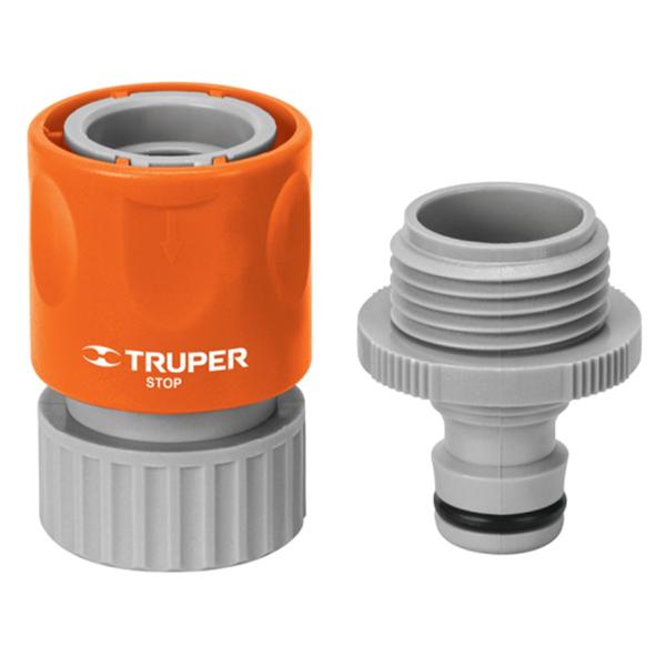 CONECTOR 3/4" RÁPIDO DE ABS MANGUERA-ACC, SISTEMA CLICK, TRUPER