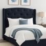 CABECERA QUEEN SIZE DICASA ZEFYR COLOR AZUL + BASE CAMA + COLCHÓN DICASA TRINI