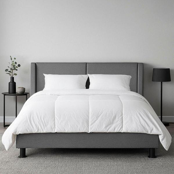 CABECERA QUEEN SIZE DICASA MILAN COLOR GRIS + BOX + COLCHÓN DICASA INABOX