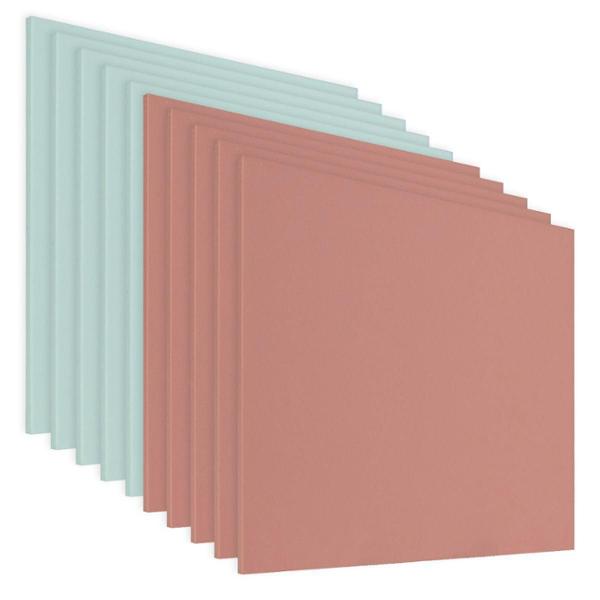 PACK DE 10 LÁMINAS DE ACRÍLICO COLORES PASTELES, CORAL (5 PZS) MENTA(5PZS)