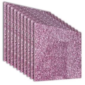 PACK DE 10 LÁMINAS DE ACRÍLICO GLITTER ROSA 40X40