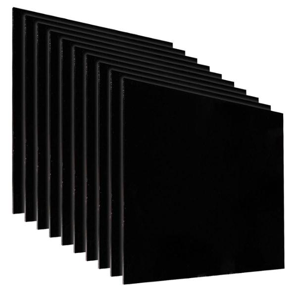 PACK DE 10 LÁMINAS DE ACRÍLICO COLOR NEGRO 40X40