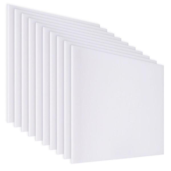 PACK DE 10 LÁMINAS DE ACRÍLICO COLOR BLANCO LECHOSO 40X40