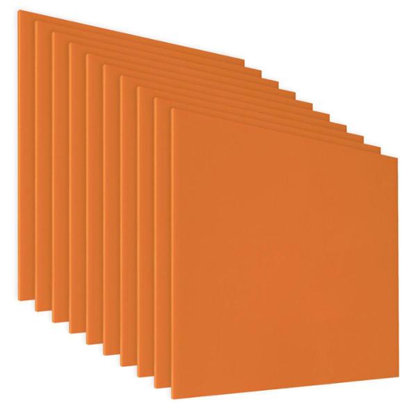 PACK DE 10 LÁMINAS DE ACRÍLICO COLOR NARANJA 40X40
