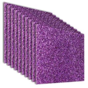 PACK DE 10 LÁMINAS DE ACRÍLICO GLITTER MORADO 40X40