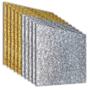 PACK DE 10 LÁMINAS GLITTER, DORADO (5PZS) Y PLATA (5PZS) 40X40