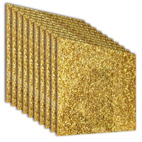 PACK DE 10 LÁMINAS DE ACRÍLICO GLITTER DORADO 40X40