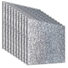 PACK DE 10 LÁMINAS DE ACRÍLICO GLITTER PLATA 40X40