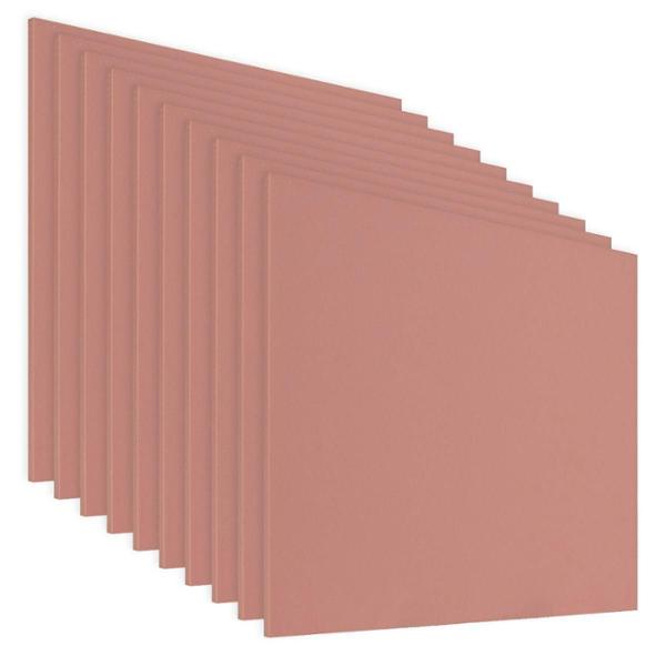 PACK DE 10 LÁMINAS DE ACRÍLICO COLOR PASTEL CORAL 40X40