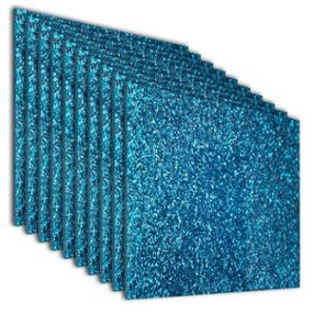 PACK DE 10 LÁMINAS DE ACRÍLICO GLITTER AZUL 40X40