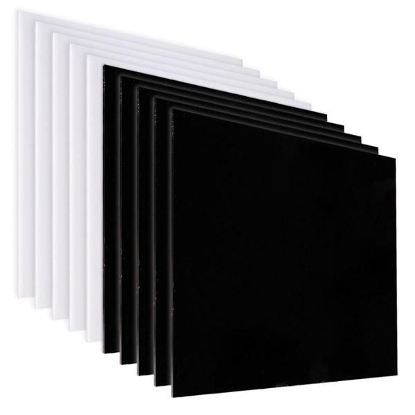 PACK DE 10 LÁMINAS, BLANCO(5PZS) Y NEGRO (5PZS) 40X40
