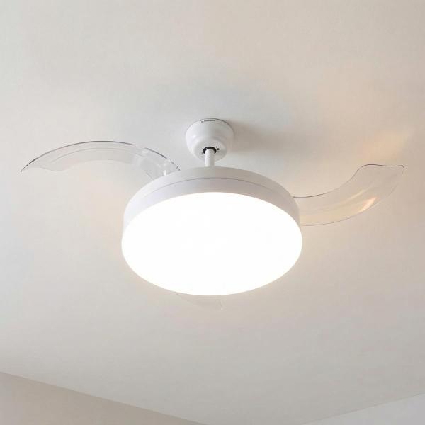 VENTILADOR DE TECHO BOREALIS III 42" LED INTEGRADO BLANCO ASPAS RETRÁCTILES C/CONTROL REMOTO