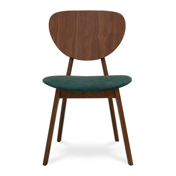 SILLA TELA VERDE NOGAL CAX