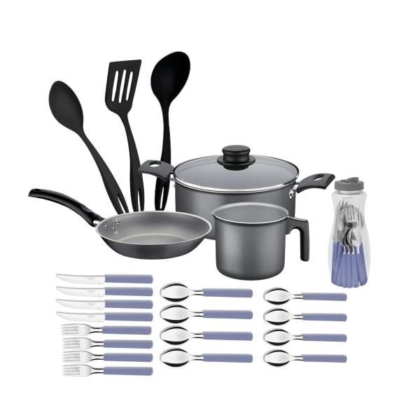 SET DE COCINA Y CUBIERTOS TRAMONTINA 24 PIEZAS