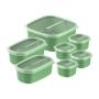 Juego de 7 Recipientes Tramontina con Tapas, Verde.