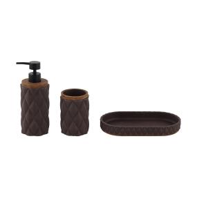 SET PARA BAÑO 3 PIEZAS DIAMOND CAFÉ