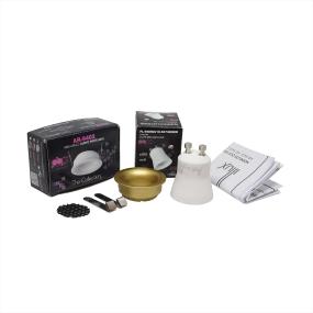 KIT DE LÁMPARA MINI GU10 LED 4.9W LUZ CÁLIDA 2700 K 36 GRADOS DORADO