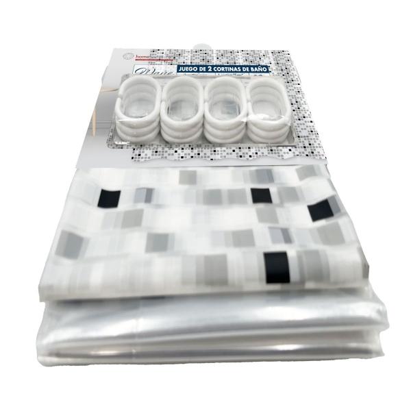 CORTINA PARA REGADERA 100% PEVA Y CORTINA LINER 100% PEVA HOMECREATIONS