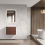 MUEBLE PARA BAÑO FLOTANTE 24" CAFÉ PVC CON LAVABO Y ESPEJO