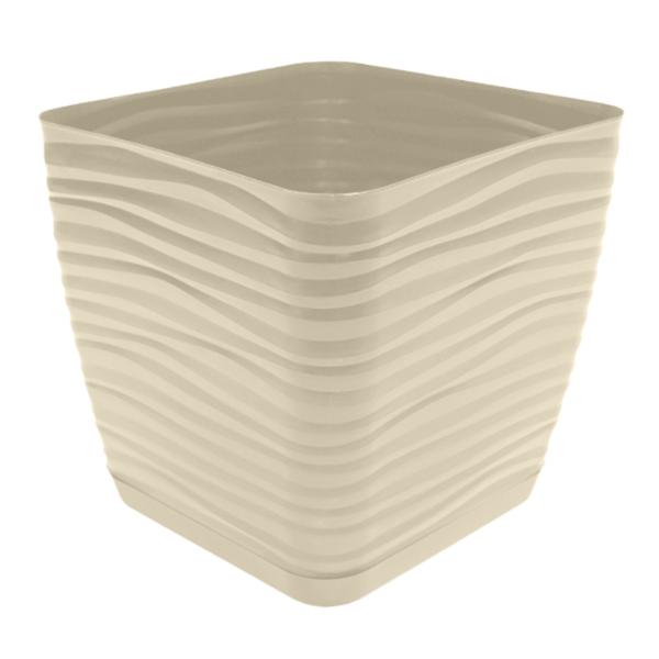 MACETA SEVILLA CUADRADA DE 28 CM COLOR CREMA